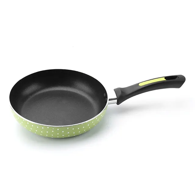 Japanese 20CM green 3003 Aluminum alloy ceramics coating die cast non-stick cooking fry pan with bakelite handle
