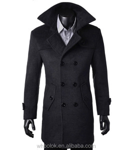 Cappotto in Lana da <span class=keywords><strong>Uomo</strong></span> Stile Trench, Nuovo Modello Doppiopetto con <span class=keywords><strong>Pelliccia</strong></span> di Pecora, Taglie Grandi, Vendita all'Ingrosso - Product Image 3