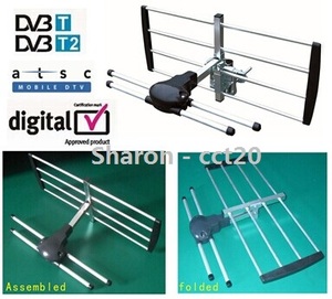 Antena Amplificada para Exteriores, Antena HDTV DTT, Antena Aérea para Exteriores, Antena Yagi Plegable de Doble Polarización para Exteriores HDA-201L2 - Product Image 3