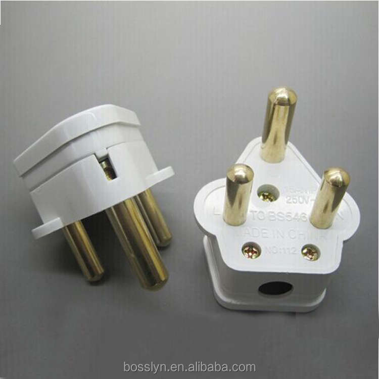 3 Ronde Pin Zuid-afrika Bedraden Stekker 15A 250V Elektrische Plug Industriële Standaard Aarding Mannelijke 14 Mm ce Rohs