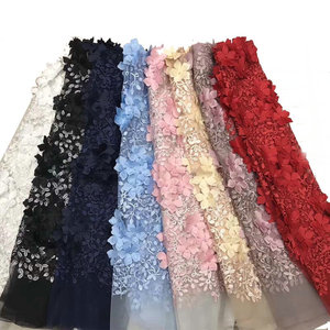 Chất lượng cao thêu thiết kế 8 màu sắc <span class=keywords><strong>3D</strong></span> hoa vải tuyn ren vải cho Wedding party Dress - Product Image 6