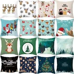 圣诞快乐抛枕头套装饰靠垫套枕头套沙发靠垫套椅子
