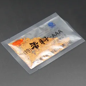 Eco friendly custom printed plastic small bag seasoning spices sugar 3 side sealing transparent food packaging sachet