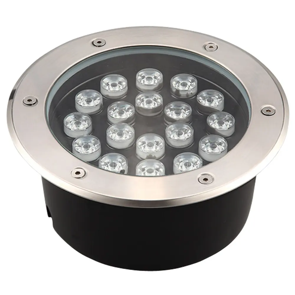 Утопленный наружный водонепроницаемый круглый светодиодный напольный светильник, 18 Вт, IP65
