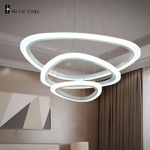 Lampes suspendues modernes BLUE TIME pour salon, salle à manger, anneaux circulaires en acrylique, éclairage <span class=keywords><strong>LED</strong></span>, plafonnier - Product Image 4