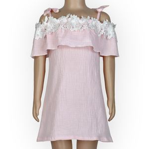 <span class=keywords><strong>Diario</strong></span> de verano color rosa seersucker vestido sin mangas gallus encaje volantes vestidos de Partido de las muchachas - Product Image 1