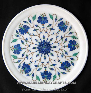 Conception d'incrustation de plaque de marbre blanc de haute qualité pour la décoration à la maison dernière conception forme ronde avec la plus belle décoration - Product Image 1