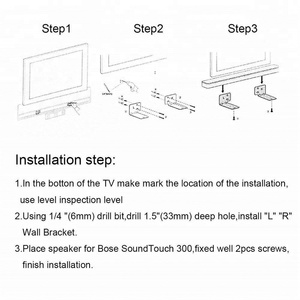 Support Mural adapté pour <span class=keywords><strong>Bose</strong></span> WB-<span class=keywords><strong>300</strong></span> SoundTouch <span class=keywords><strong>300</strong></span> Barre De Son Haut-Parleur Noir Neuf - Product Image 6