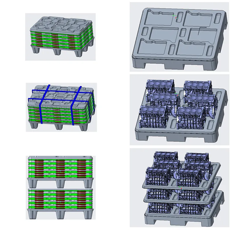 Bandejas de plástico termoformado al vacío conductoras personalizadas para embalaje electrónico
