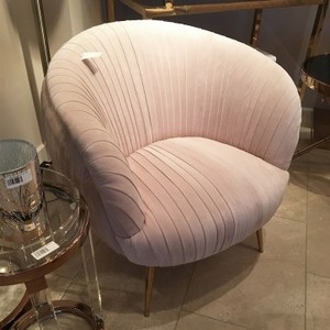 Living Room <strong>pink</strong> Velvet <strong>Occasional</strong> Pleated Single Sofa Arm <strong>Chair</strong> - Product Image 5
