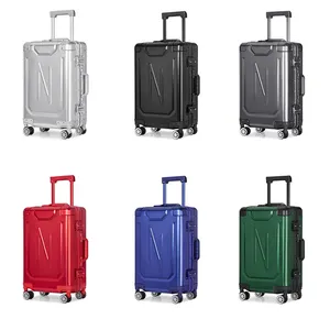 Gepatenteerde Exclusieve Ontwerp Oem Odm Alle Aluminium Magnesium Legering Trolley Case Aluminium Bagage