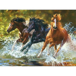 CHENISTORY 99188 <span class=keywords><strong>Peinture</strong></span> Numérique Par Numéros Chevaux Sans Cadre Pour Adulte Sur Toile décoration murale - Product Image 1