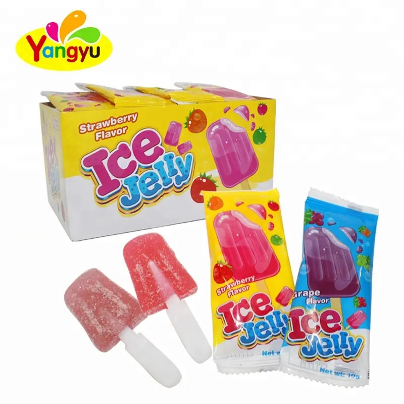Custom Lollipop Halal Ijs Vorm Zacht Jelly Gummy Lollipop