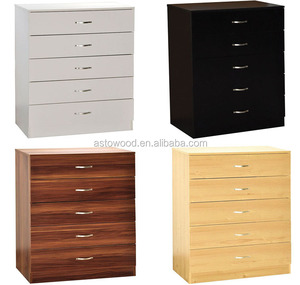 Commode simple en mélamine de 5 tiroirs, commode moderne, couleur imitation bois, bon marché - Product Image 6