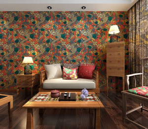 <span class=keywords><strong>Papier</strong></span> <span class=keywords><strong>peint</strong></span> décoratif pour la maison en vinyle avec motif de dragon de chrysanthème de <span class=keywords><strong>nuage</strong></span> de bon augure de la Chinoiserie - Product Image 6