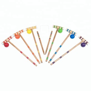 Ensemble <span class=keywords><strong>de</strong></span> <span class=keywords><strong>croquet</strong></span> en bois vintage pour 6 joueurs avec chariot <span class=keywords><strong>de</strong></span> transport - Product Image 6