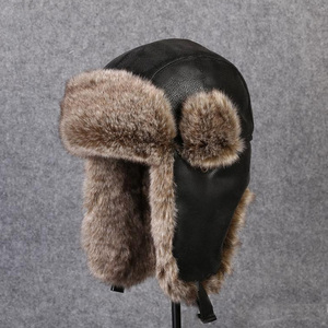 Chapeau en fourrure de <span class=keywords><strong>lapin</strong></span> pour homme, chapeau russe Ushanka, chapeau de trappeur en fourrure, chapeaux d'hiver pour homme - Product Image 6