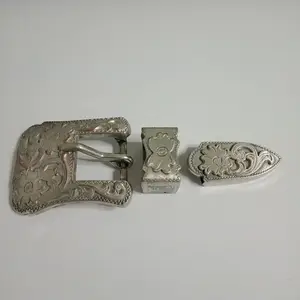 Hebilla de cinturón de Metal para hombre, diseño personalizado, vaquero occidental, plata antigua