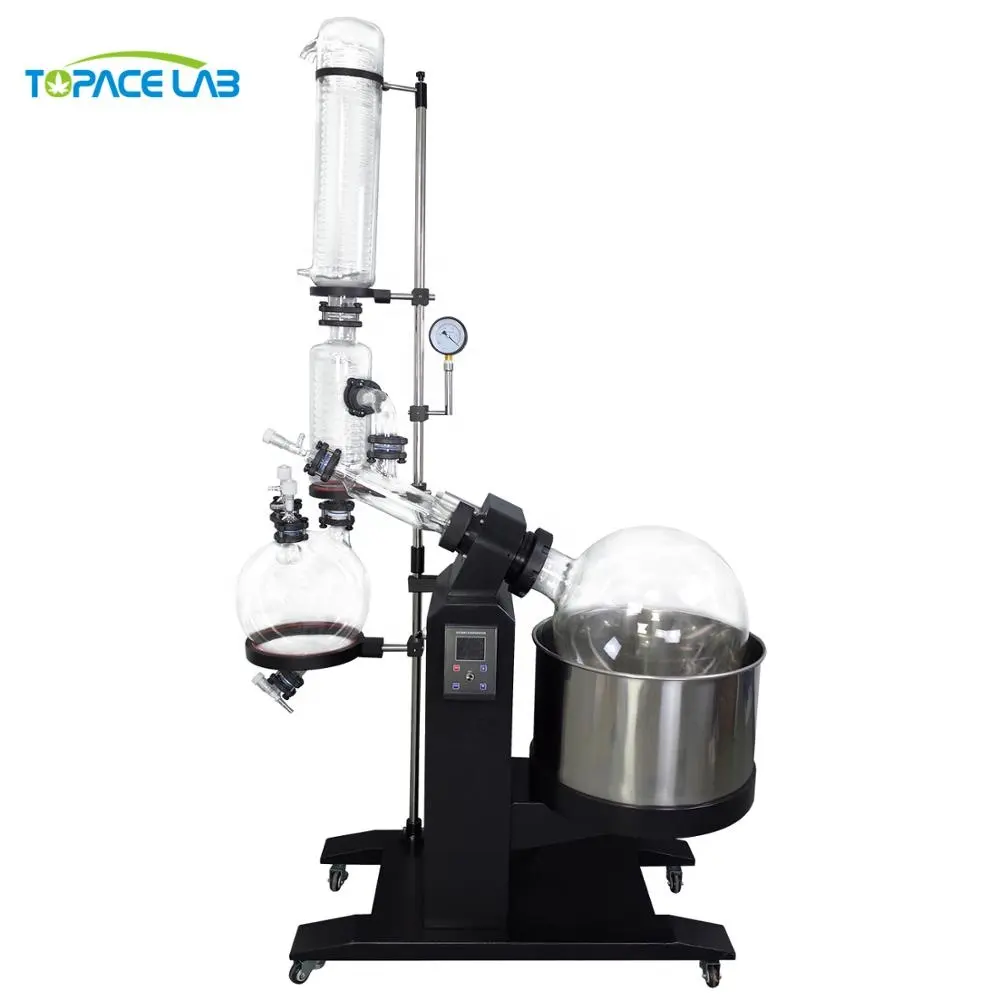 Topacelab Evaporador Térmico Sistema 1L a 100L Destilação Essencial Novo Evaporador Rotativo Elétrico a Vácuo