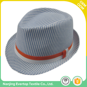 Nouvelle bande conception à la mode personnalisé unisexe d'été jazz style fedora coton chapeau pour vente - Product Image 1
