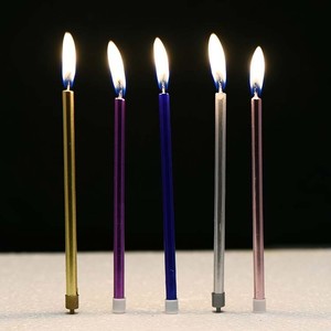 La celebrazione della festa all'ingrosso utilizza candele di compleanno sottili e alte in oro e argento alla rinfusa - Product Image 6