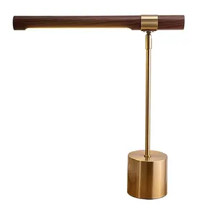 JLD-0312 Nordic post hotel lobby table lamps with wood like brass task lamp lampara vintage led