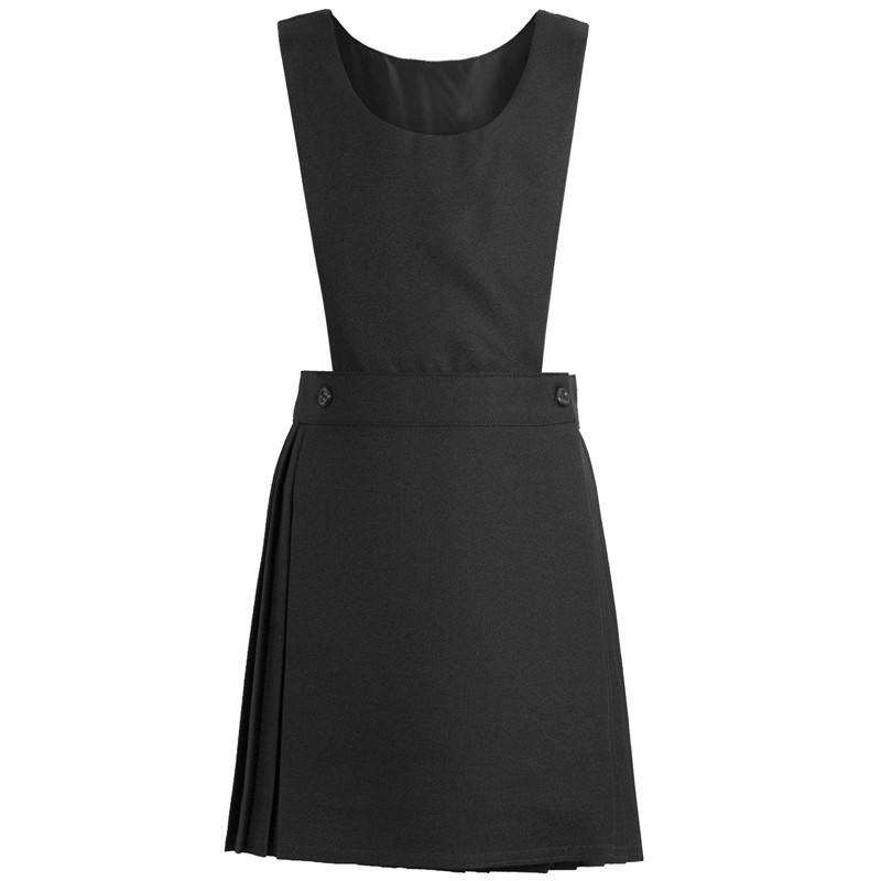 Pleated Pinafore Bib Dress Girls School Uniform for School Middle School  100pcs Per Design Per Color Children 2-18 Years Woven