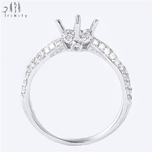 ขายส่งเพชรแหวนกึ่ง Mount การตั้งค่าเครื่องประดับ18K แหวนทองสำหรับสุภาพสตรี - Product Image 5