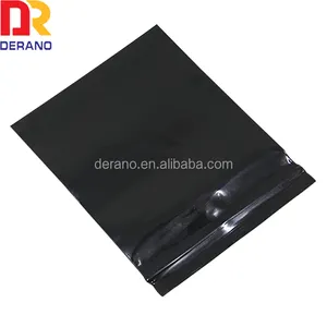 Custom LDPE plastic printed black antistatic zip lock bags/resealable poly ziplock bag