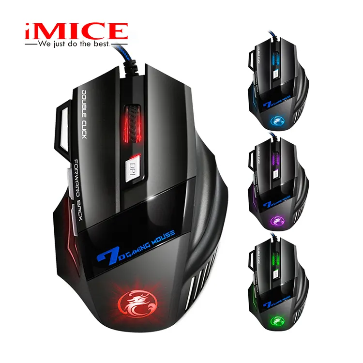 X7 IMICE Wholesale Hot Sale Good Quality&Cheap Price 2400Dpi Usb Optical 7-button Computer Gaming Mouse with Breathing Light