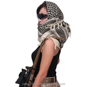 Inverno all'aperto di alta qualità navy antivento uomo donna 100% cotone musulmano Hijab Shemagh tattico Keffiyeh sciarpa araba all'ingrosso