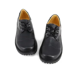 Choozii Guangzhou Manufacture Uniform Shoes Kids Lace Up Boys Black School Shoes