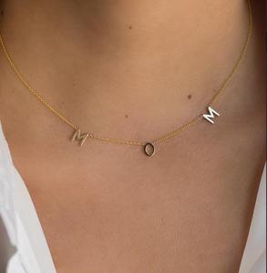 Collier en acier inoxydable pour Femme, bijoux d'<span class=keywords><strong>espace</strong></span>, personnalisé, avec mot, <span class=keywords><strong>initiale</strong></span>, en or - Product Image 3
