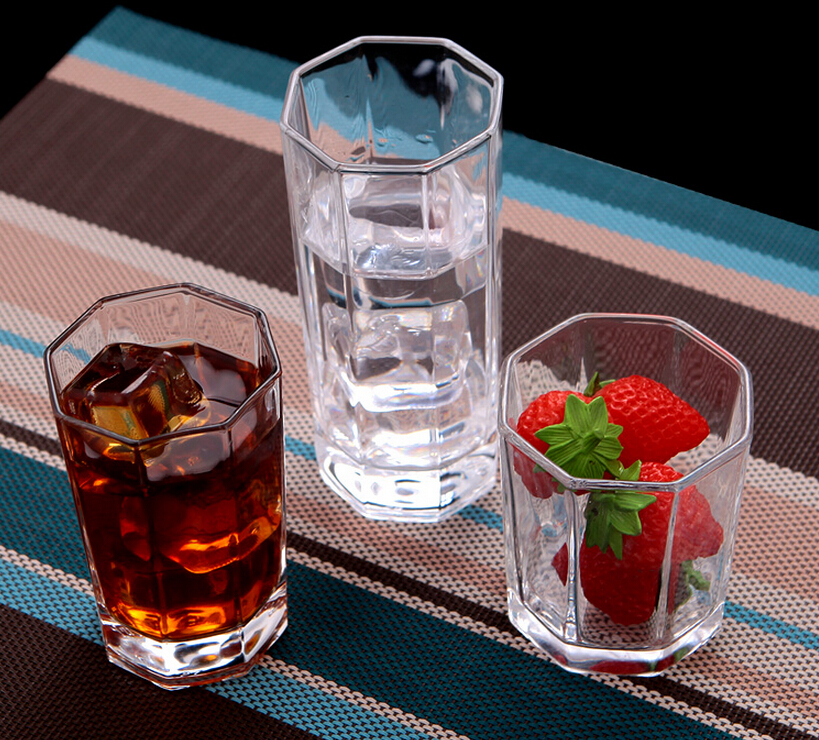 octagon shaped glass tea &juice cup