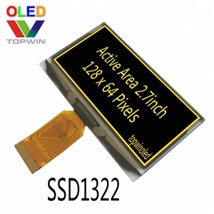 Topwin 2.7 ''2.7 אינץ 2.7 אינץ 128x64 רזולוציה צהוב צבע UG-2864ASYIG01 oled תצוגה עם ssd1322 נהיגה IC רב ממשק - Product Image 3