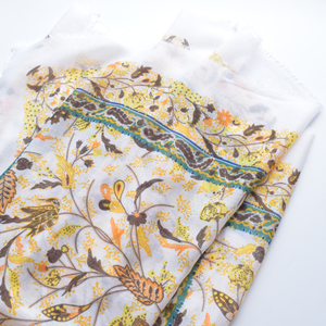 All'ingrosso 2018 ultima sciarpa di cotone Malaysia moda foglia gialla stampa morbida scialle lungo Malaysia con nappa - Product Image 6