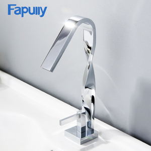 Fapully alta calidad cromada cascada de latón lavado <span class=keywords><strong>lavabo</strong></span> <span class=keywords><strong>grifo</strong></span> para Baño - Product Image 1