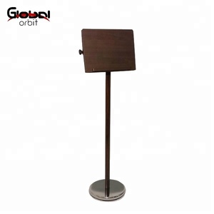 Soporte de Mesa Ajustable para Menú de Restaurante GO-2208 de Global Orbit, en Madera de Nogal - Product Image 1