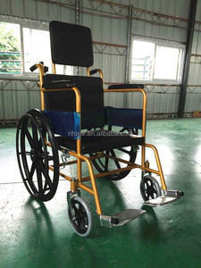 AJ-601C折りたたみ式固定病院手動車椅子IVポール付きハードシート付き - Product Image 2