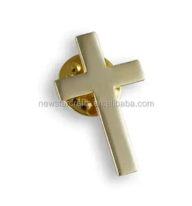 Chapado en plata/oro Cruz solapa religiosa insignias