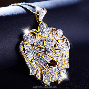<span class=keywords><strong>Collana</strong></span> <span class=keywords><strong>con</strong></span> <span class=keywords><strong>Ciondolo</strong></span> <span class=keywords><strong>Leone</strong></span> in Ottone Placcato Argento 925 e Oro Bianco <span class=keywords><strong>con</strong></span> Zirconia Cubica, Gioielli da Uomo <span class=keywords><strong>con</strong></span> Charm Animale - Product Image 2