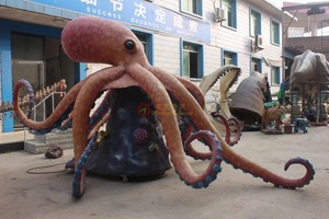 2017 Overdekte Aquaria Oceanen Thema Tentoonstelling Enorme Octopus In Hars En Staal Te Koop - Product Image 5