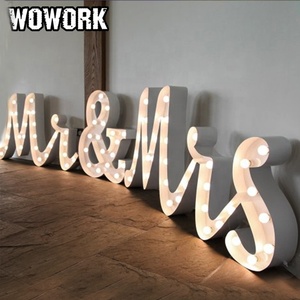 ไฟตกแต่งงานแต่งงาน2026 wowork โคมไฟ LED ตัวอักษรรัก <span class=keywords><strong>MR</strong></span> and MRS Marquee นำแสงสำหรับฉากหลังงานเลี้ยง - Product Image 1