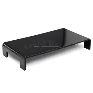 hard plastic table for imac show rack black lucite U shaped holder monitor stand riser