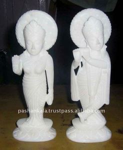 Marbre Radha Krishna, Sculpture de dieu, blanc pur, Makrana, marbre poli en forme de seigneur, Sculpture pour cadeaux - Product Image 1