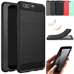 Shockproof Soft TPU Gel Carbon Fiber Case For Huawei P8 P9 P10 Lite