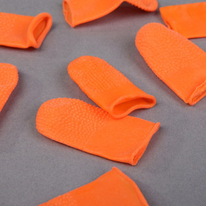 Antistatische antislip 100% latex wegwerp antistatische oranje vingerhoezen - Product Image 3