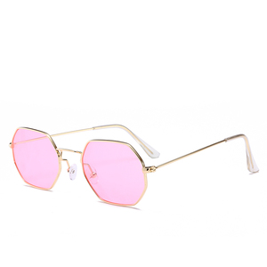 Gafas de Sol Hexagonales de Diseño Chic para Mujer 2019 con Montura de Aleación y Lentes Transparentes Rojo Océano, Pequeña Montura de Metal para Mujer - Product Image 5