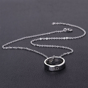 Collana con Ciondolo in Argento Sterling 925 Placcato Rodio per la Festa del <span class=keywords><strong>Papà</strong></span>, Regalo per Uomo - Ideale per Fidanzamento, Matrimonio e Feste - Product Image 1