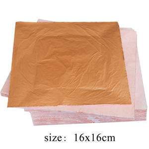 #0 100 feuilles 16x16 cm Dorure Or pour Meubles De Décoration Art Artisanat Peinture Rouge Cuivre Imitation Feuille D'or Feuilles - Product Image 4